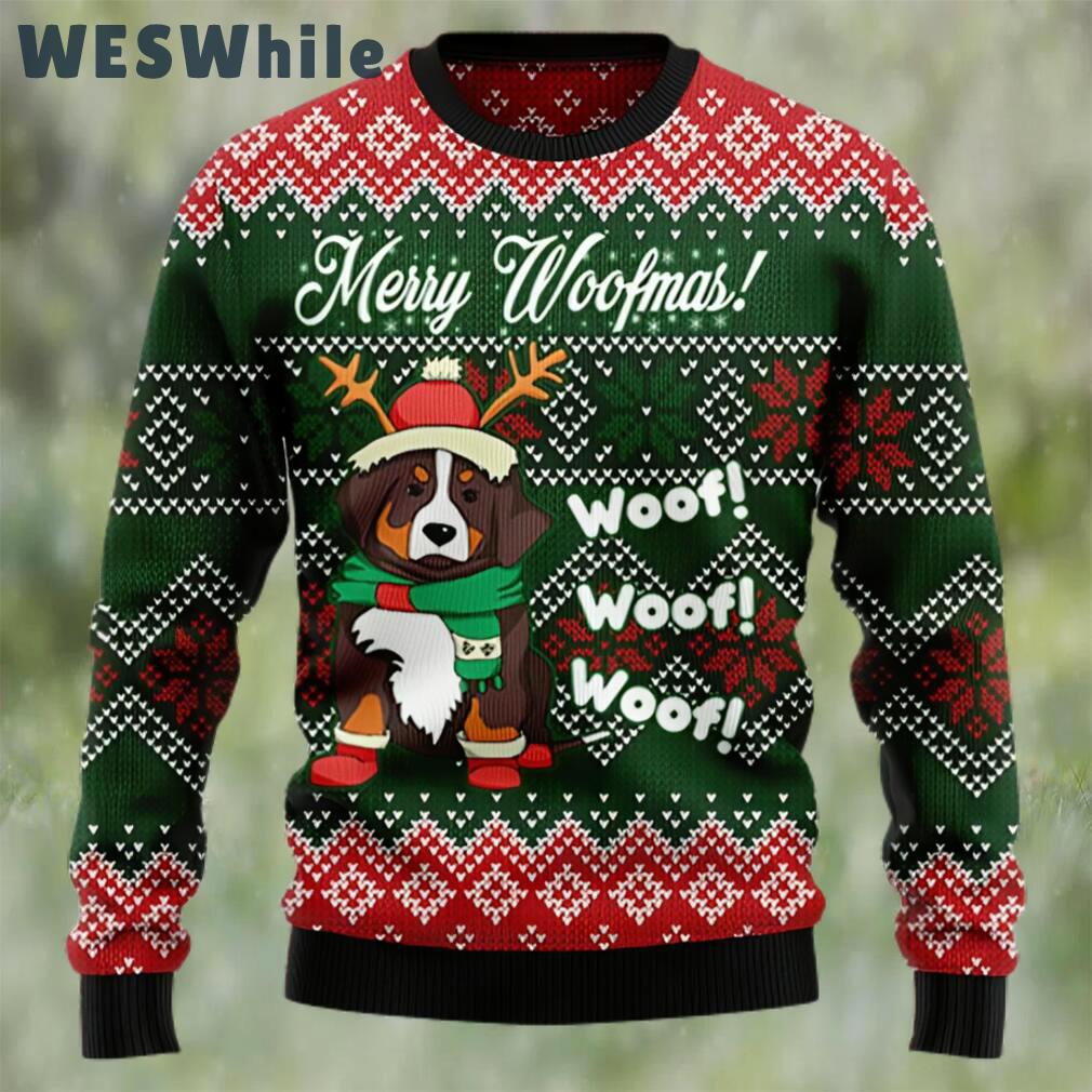 Bernese mountain dog woofmas ugly christmas sweater Christmas Ugly Sweater