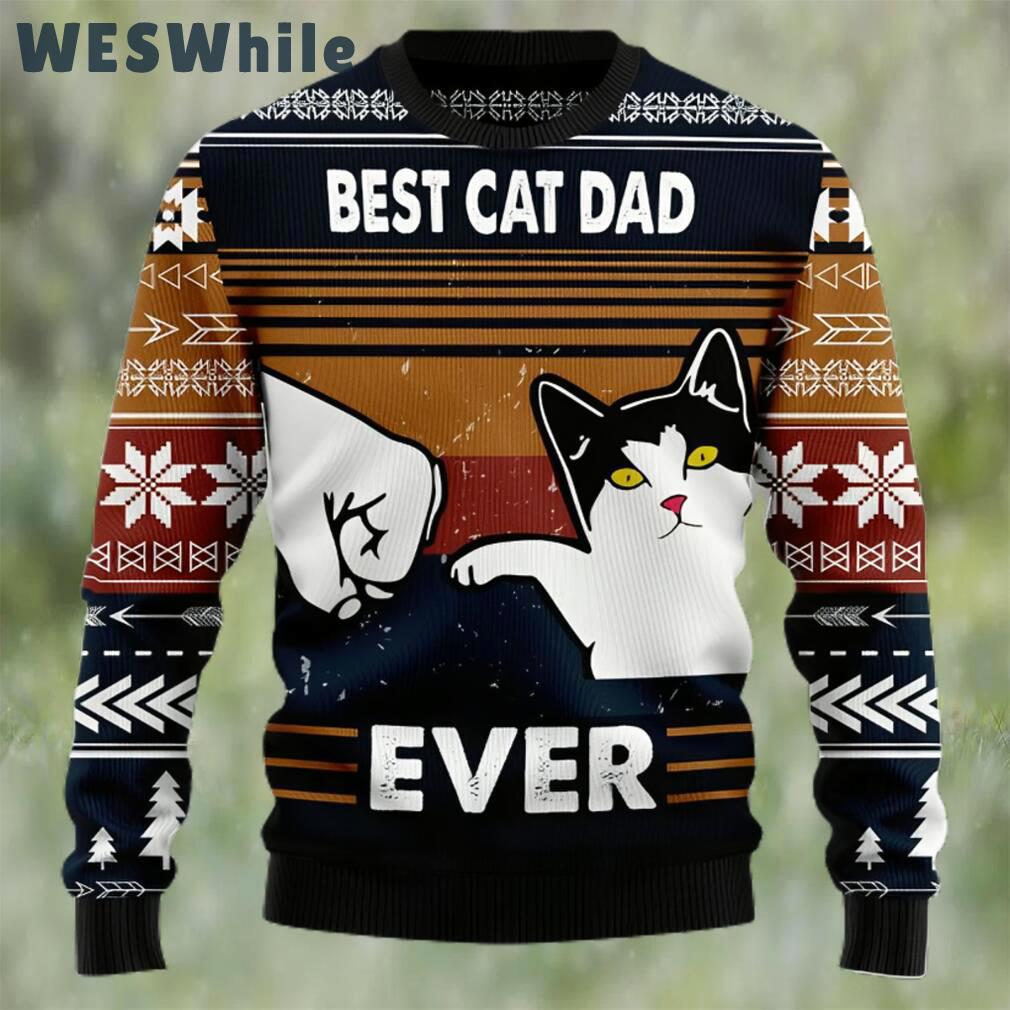 Best cat dad ever ugly christmas sweater Christmas Ugly Sweater