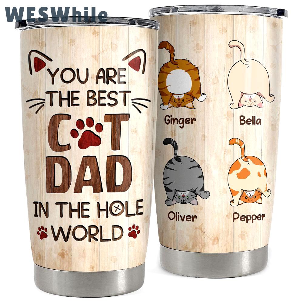 Best cat dad personalized tumbler cup Personalized Tumbler