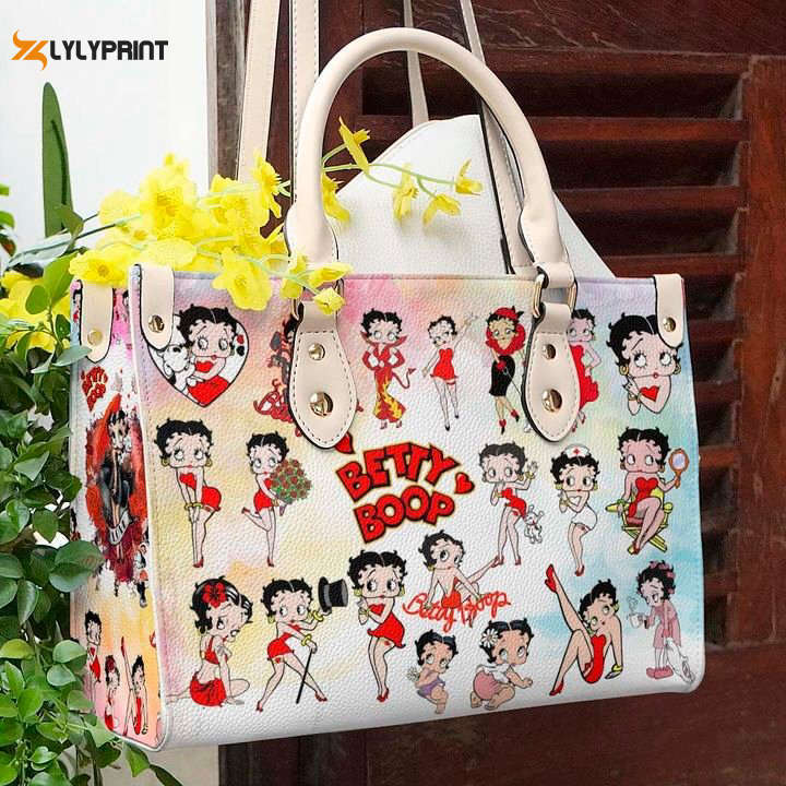 Betty boop 2 leather bag for women gift 4067 Women Leather Hand Bag