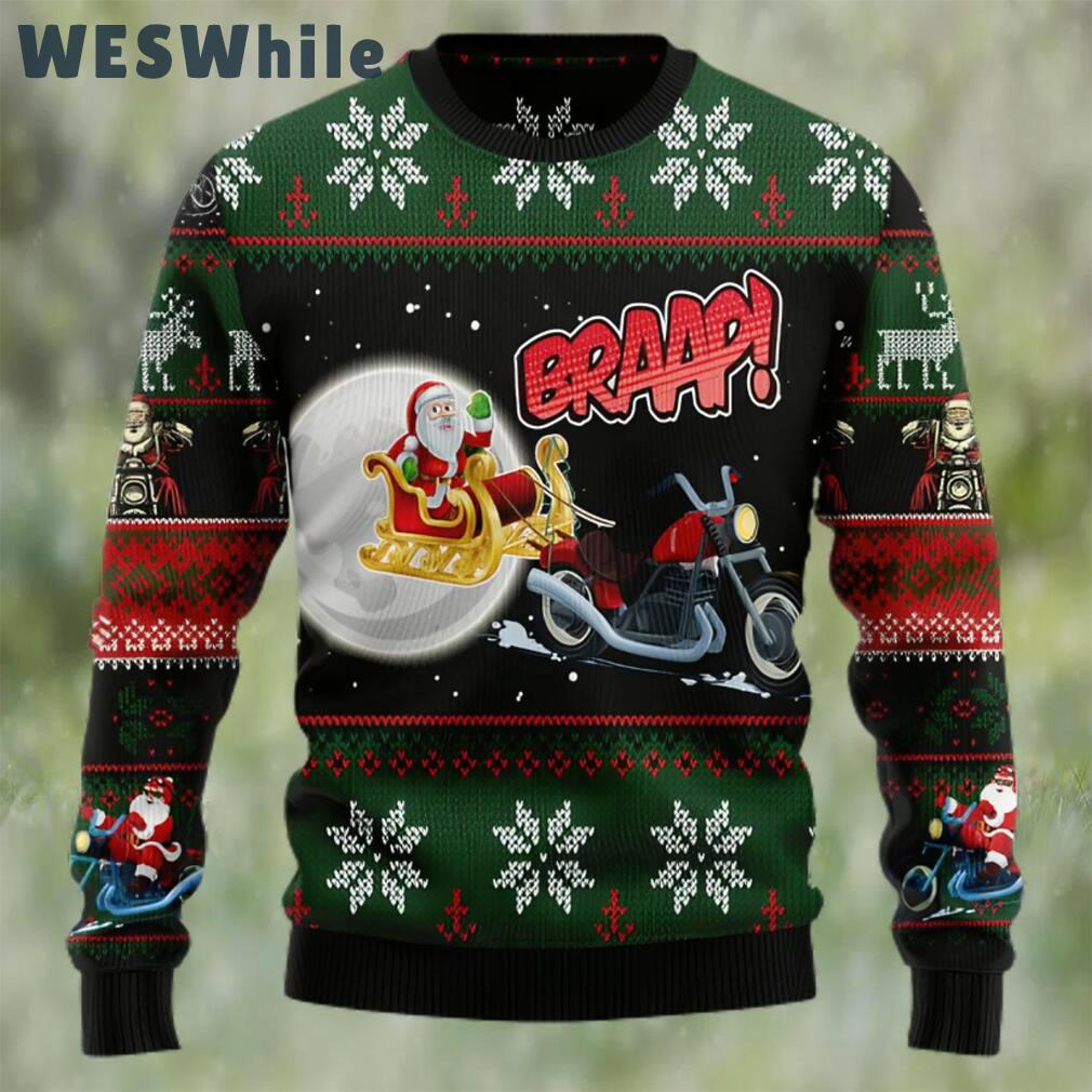 Biker santa xmas ugly christmas sweater Christmas Ugly Sweater