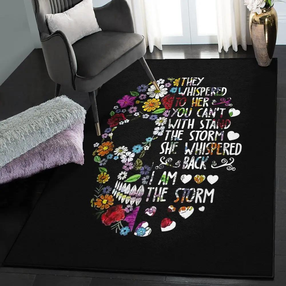 Bone washable area rugs, they whispered to her flower skull gs cl rug Rectangle Rug