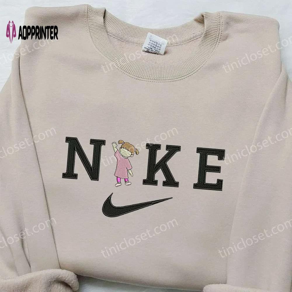 Boo x nike embroidered sweatshirt monsters inc disney shirt nike inspired embroidery Embroidered Shirt