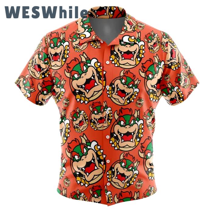Bowser super mario button up hawaiian shirt Hawaii Shirt Shorts & Flip Flops