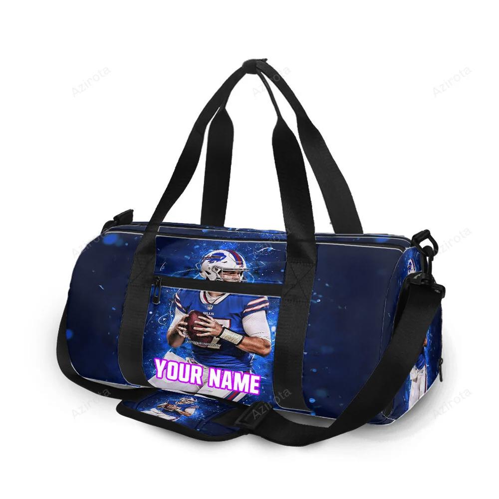 Buffalo bills 17 josh allen v2 personalized name travel bag gym bag 1650 Travel Bag
