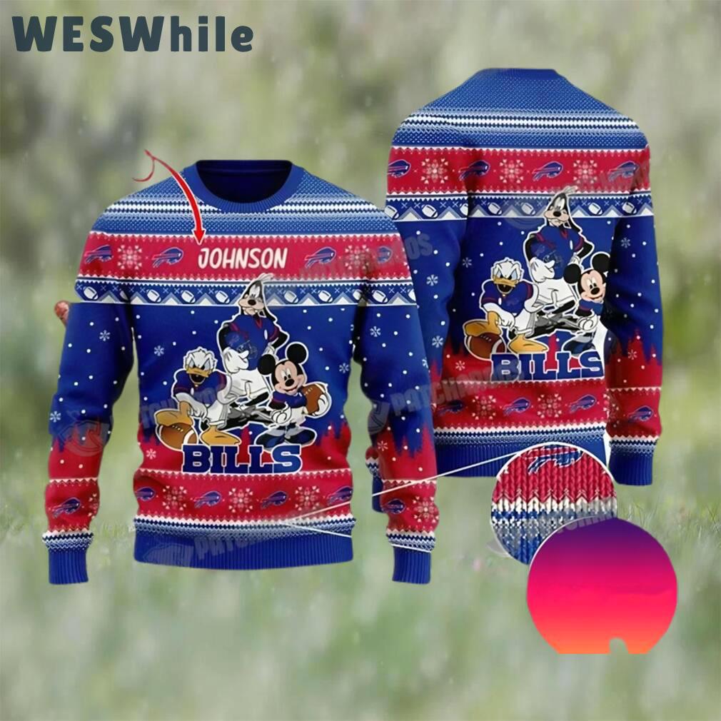 Buffalo bills disney mickey mouse personalized christmas ugly sweater gift for fan Christmas Ugly Sweater
