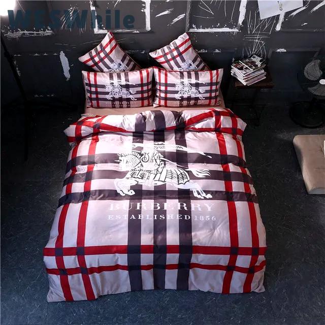 Burberry hot bedding luxury bedding sets quilt sets duvet cover luxury brand bedroom sets bedding best luxury bed sets gift thankgivings and christmas Bedding Sets
