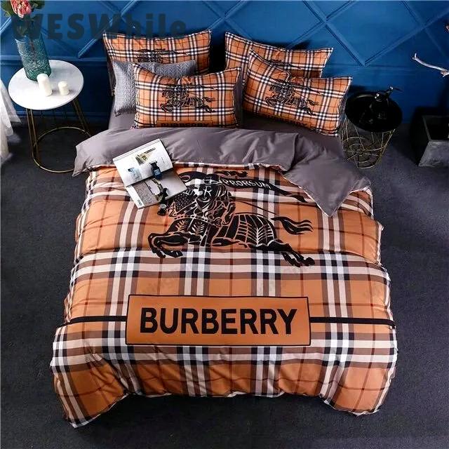 Burberry hot fashion bedding sets quilt sets duvet cover luxury brand bedding decor bedroom sets best luxury bed sets gift thankgivings and christmas Bedding Sets