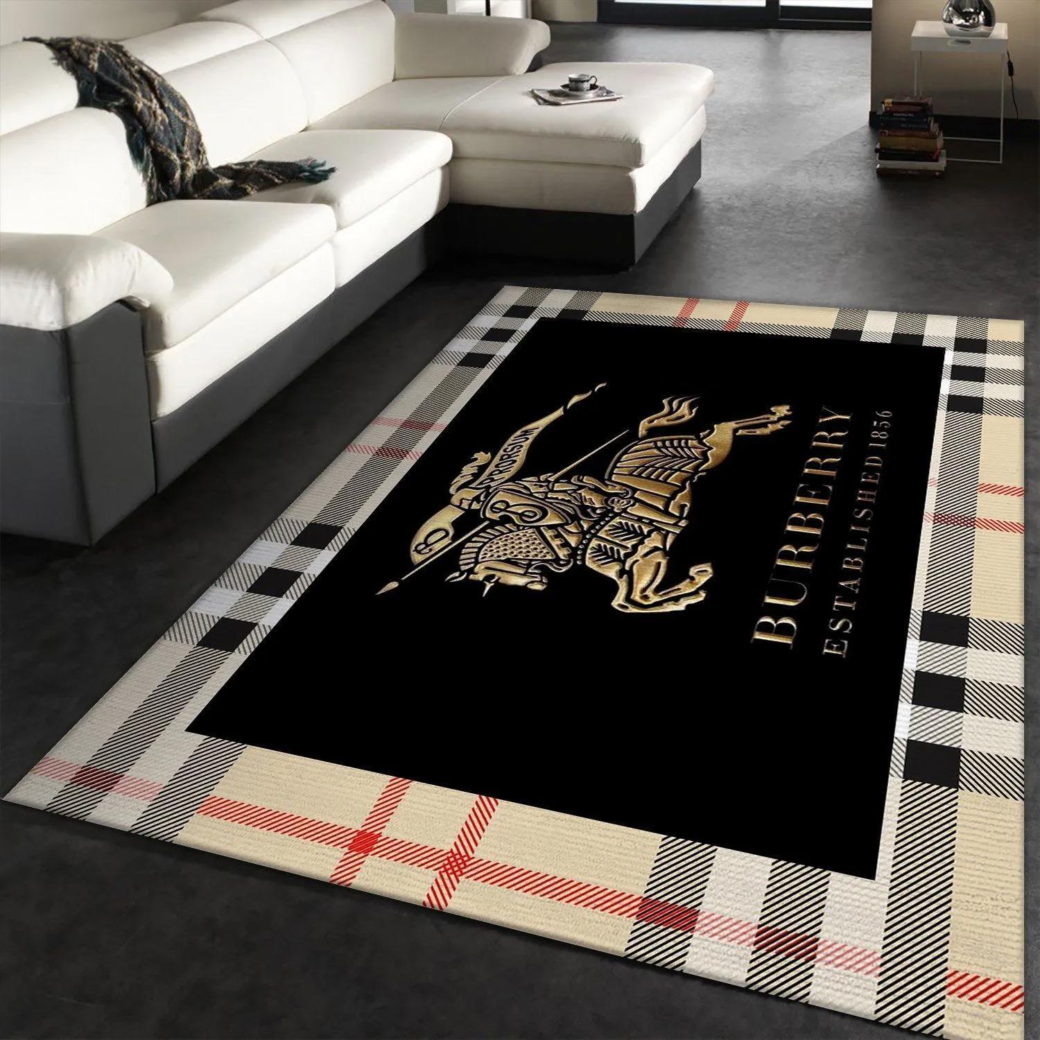 Burberry logo type 231. Upgrade Your Living Room with Luxury Home Decor: Area Carpets, Floor Decor, Door Mats, and Hot Gift Items with style a High-End Fashion Brand Rectangle Rug