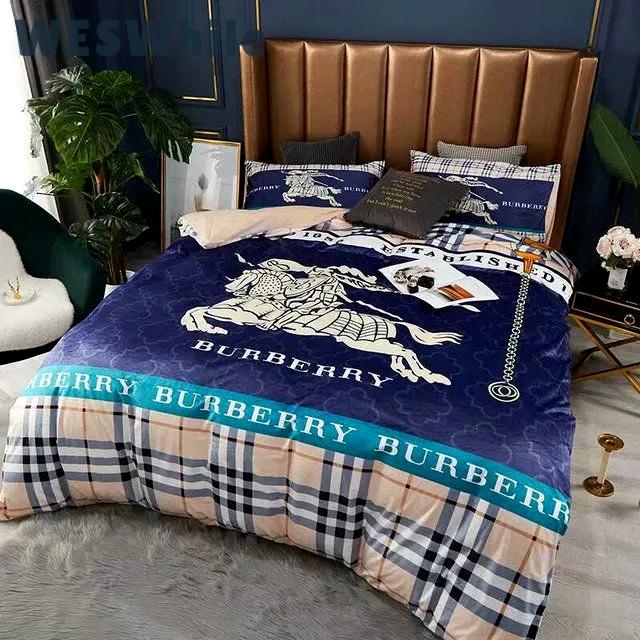 Burberry new bedding sets printed bedding sets quilt sets duvet cover luxury brand bedding decor bedroom sets best luxury bed sets gift thankgivings and christmas Bedding Sets