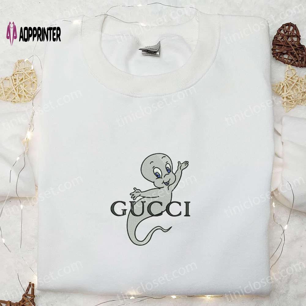 Casper ghost x gucci embroidered shirt: best halloween gift for a spooky style Embroidered Shirt