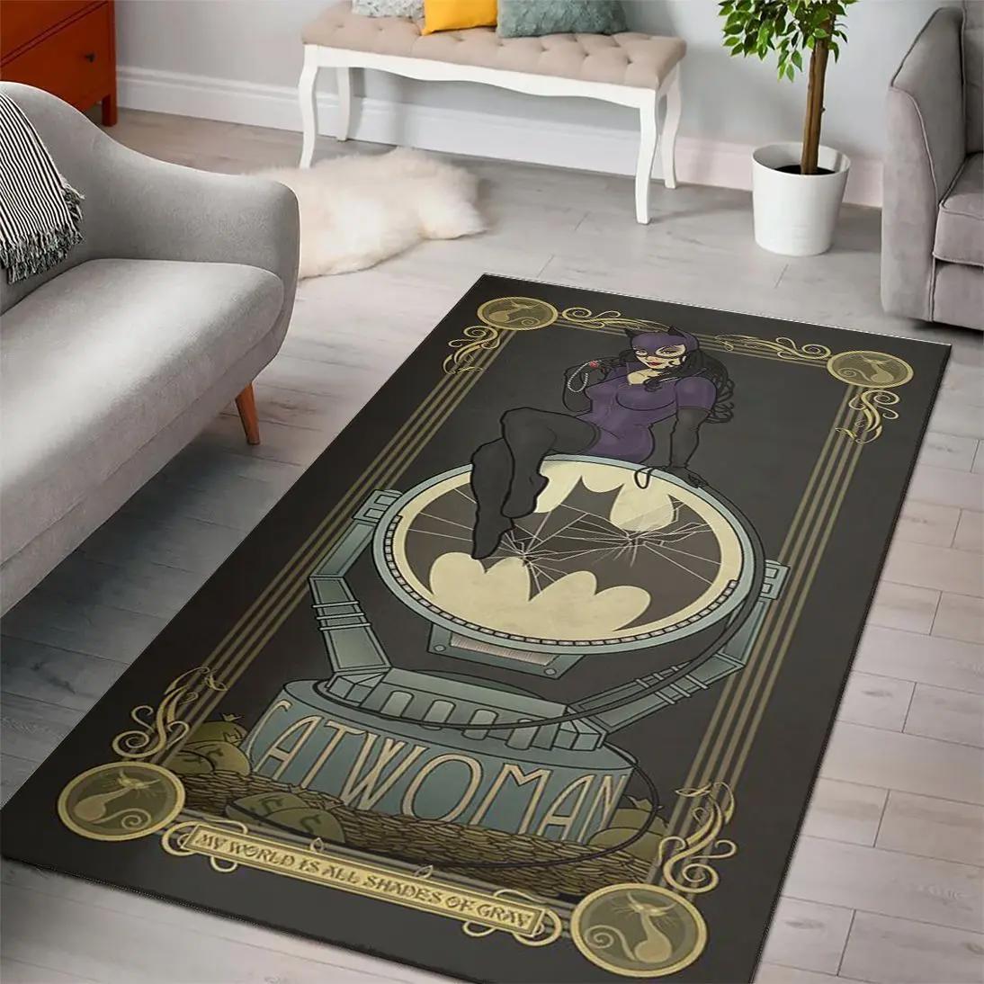 Cat woman dc comic movies area rugs living room carpet rug regtangle carpet floor decor home decor Rectangle Rug