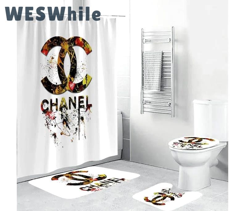 Chanel bathroom sets bath mat home decor hypebeast luxury fashion brand Bathroom Set