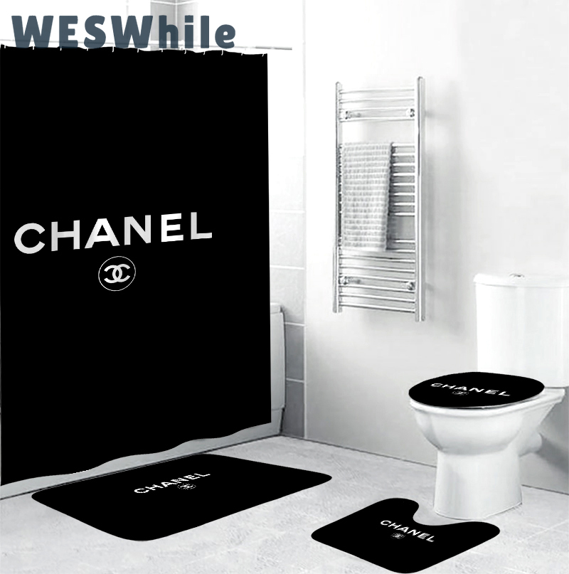 Chanel black clasic fashion luxury brand bathroom set home decor Bathroom Set