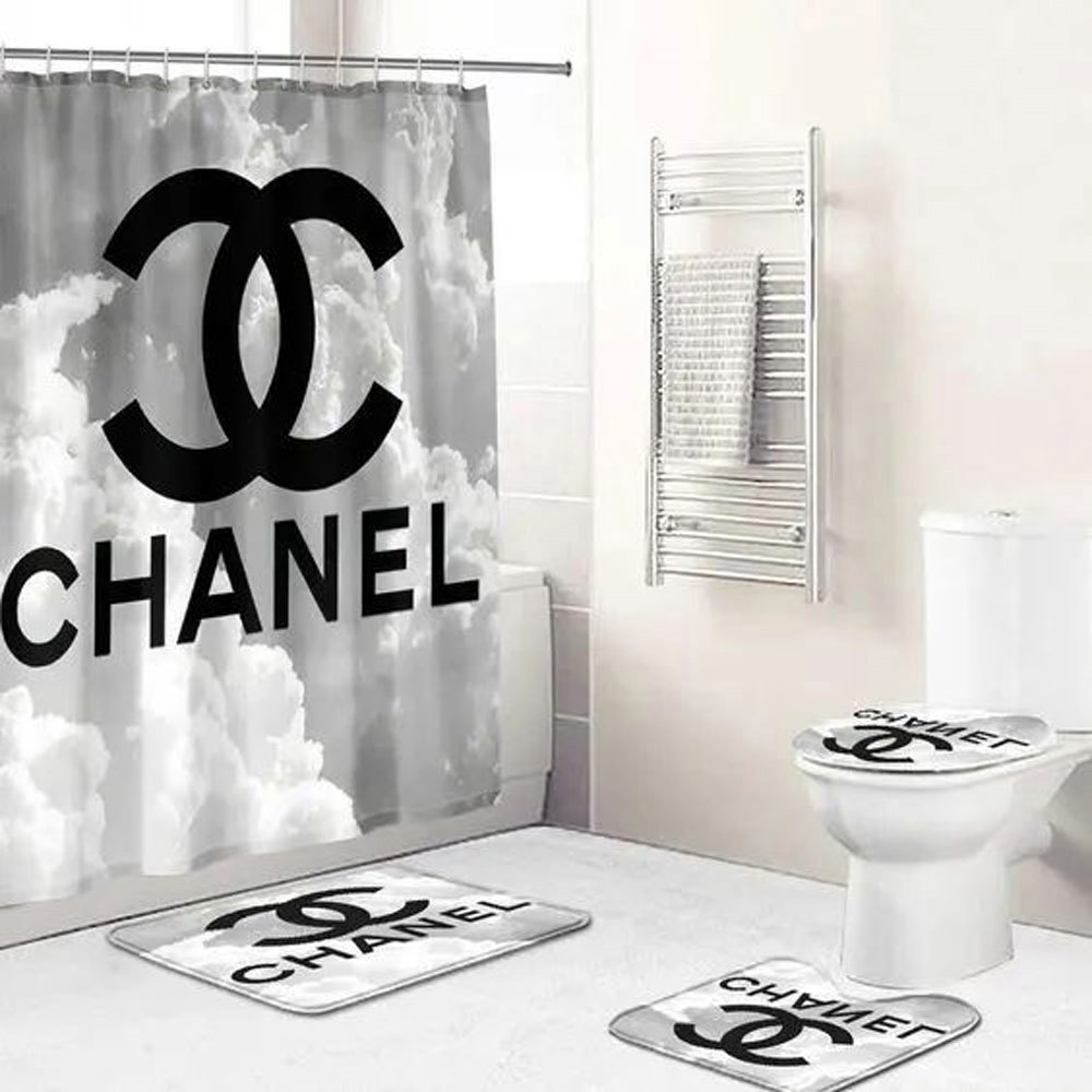 Chanel cloudy bath mat luxury fashion brand home decor bathroom sets hypebeast Bathroom Set