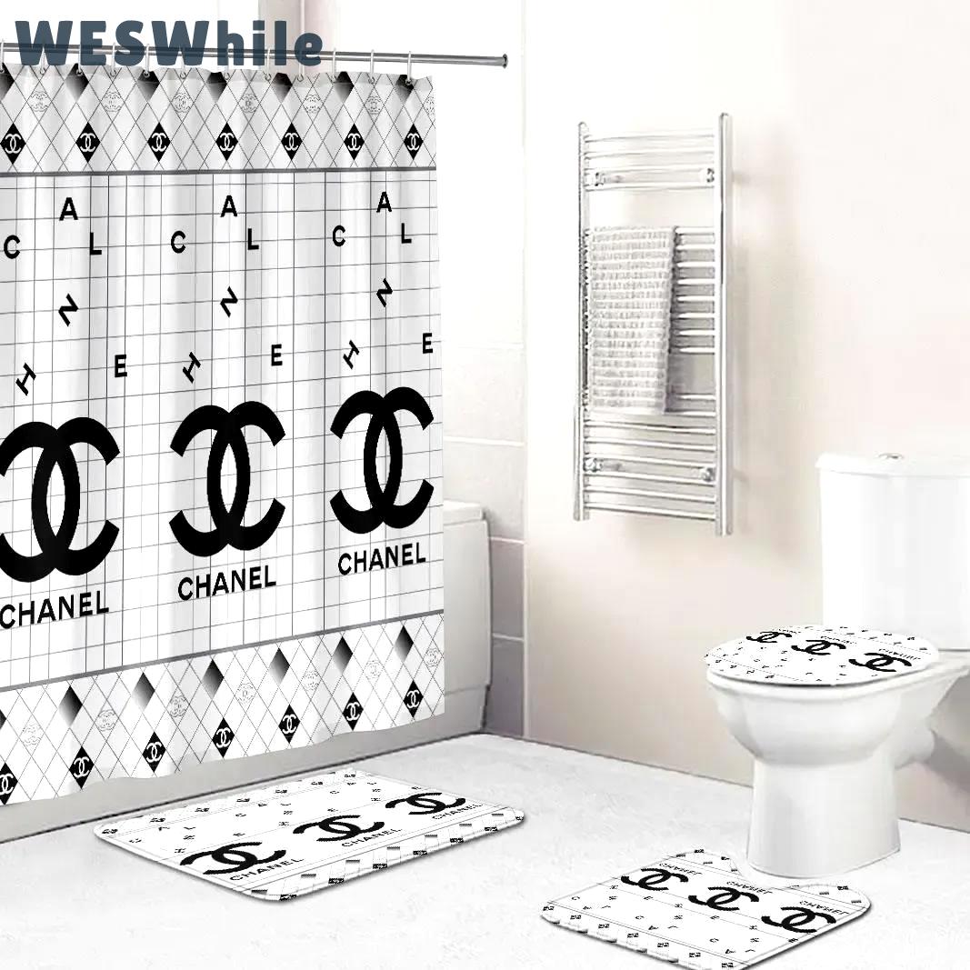 Chanel hypebeast home decor bathroom sets bath mat luxury fashion brand Bathroom Set