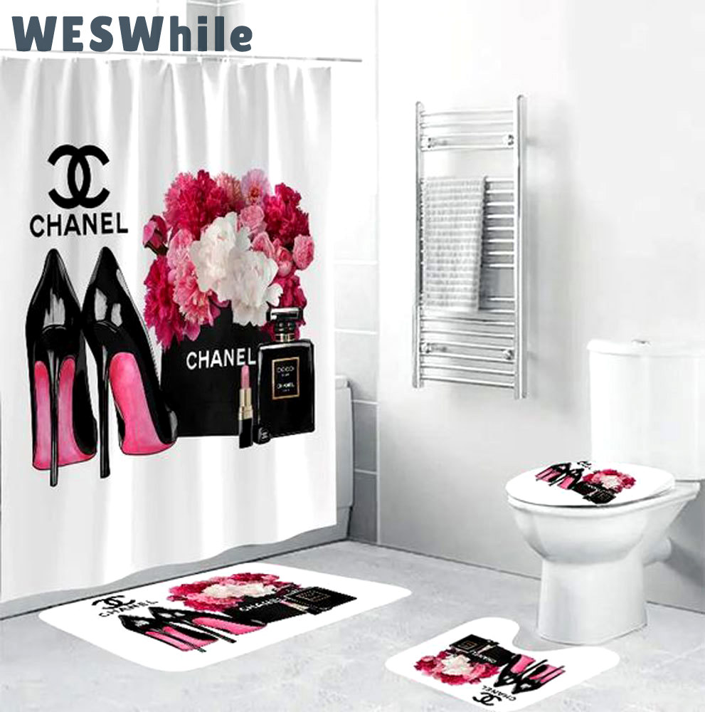 Chanel luxury fashion brand bath mat hypebeast home decor bathroom sets Bathroom Set