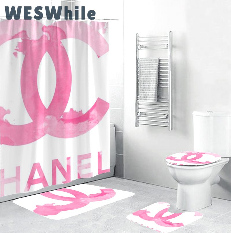Chanel pinky hypebeast bath mat luxury fashion brand bathroom sets home decor Bathroom Set