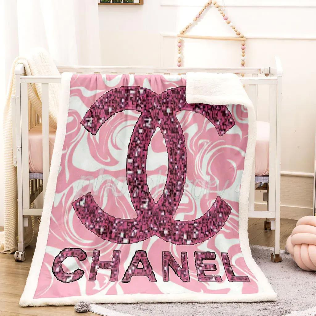 Chanel pinky luxury brand premium blanket fleece home decor 81 Blanket Fleece