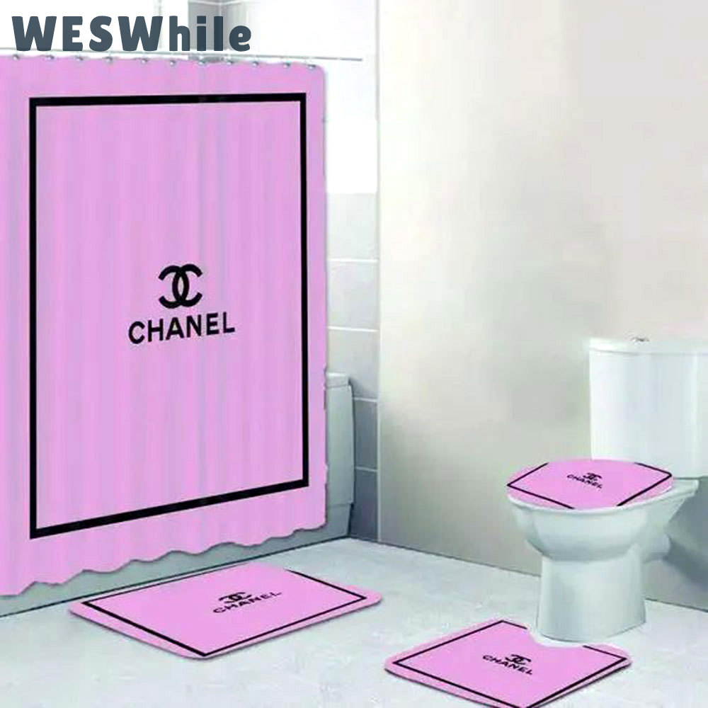 Chanel purple home decor bathroom sets hypebeast luxury fashion brand bath mat Bathroom Set