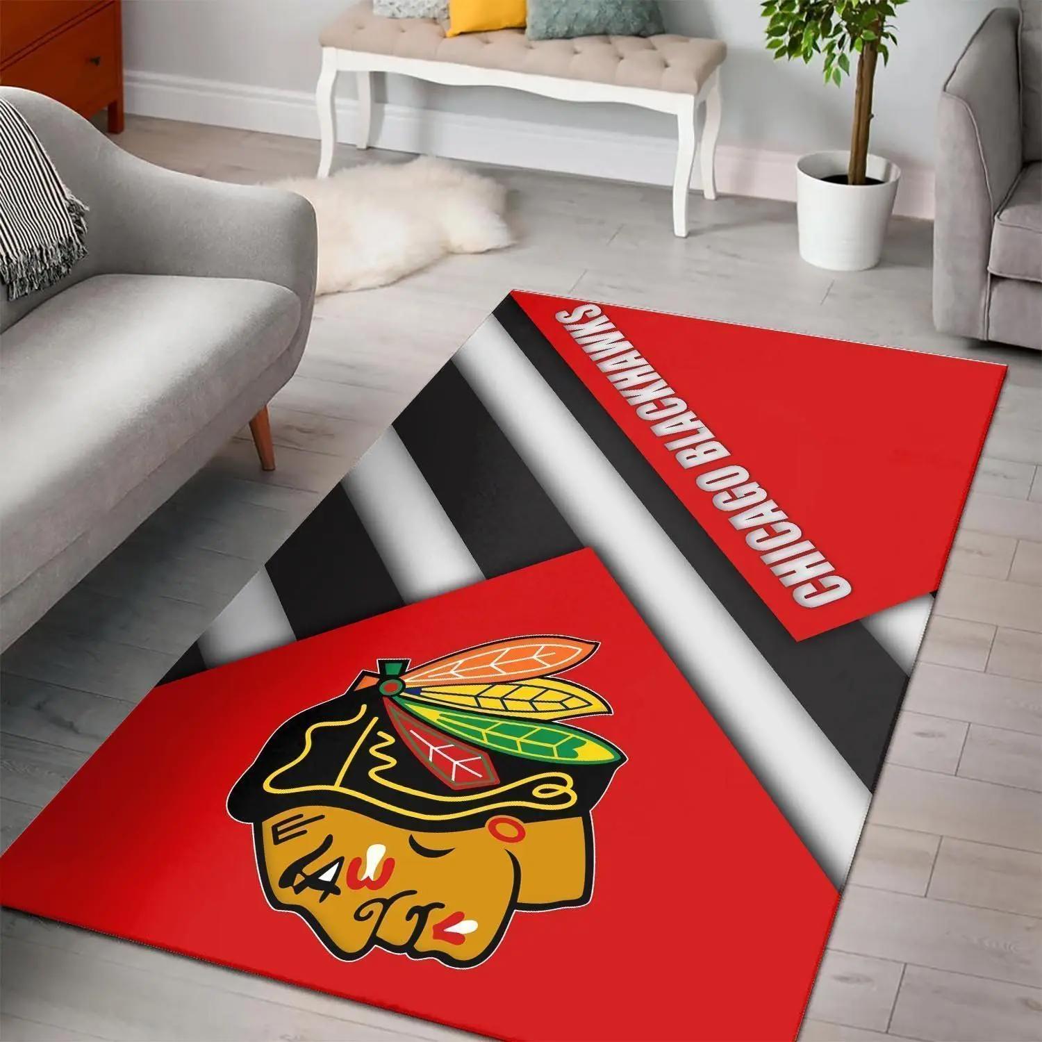 Chicago blackhawks area rugs nhl hockey living room carpet team logo 2002206 Rectangle Rug
