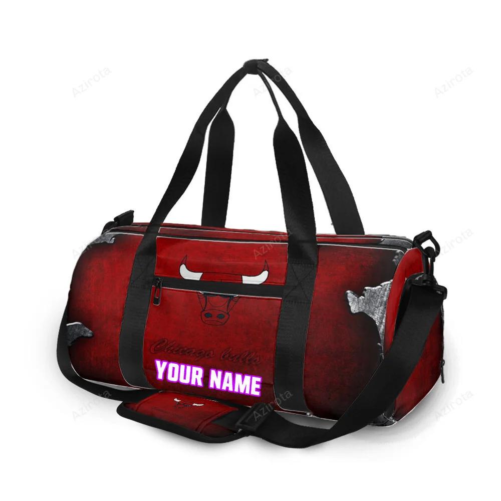 Chicago bulls emblem metal v26 personalized name travel bag gym bag 533 Travel Bag
