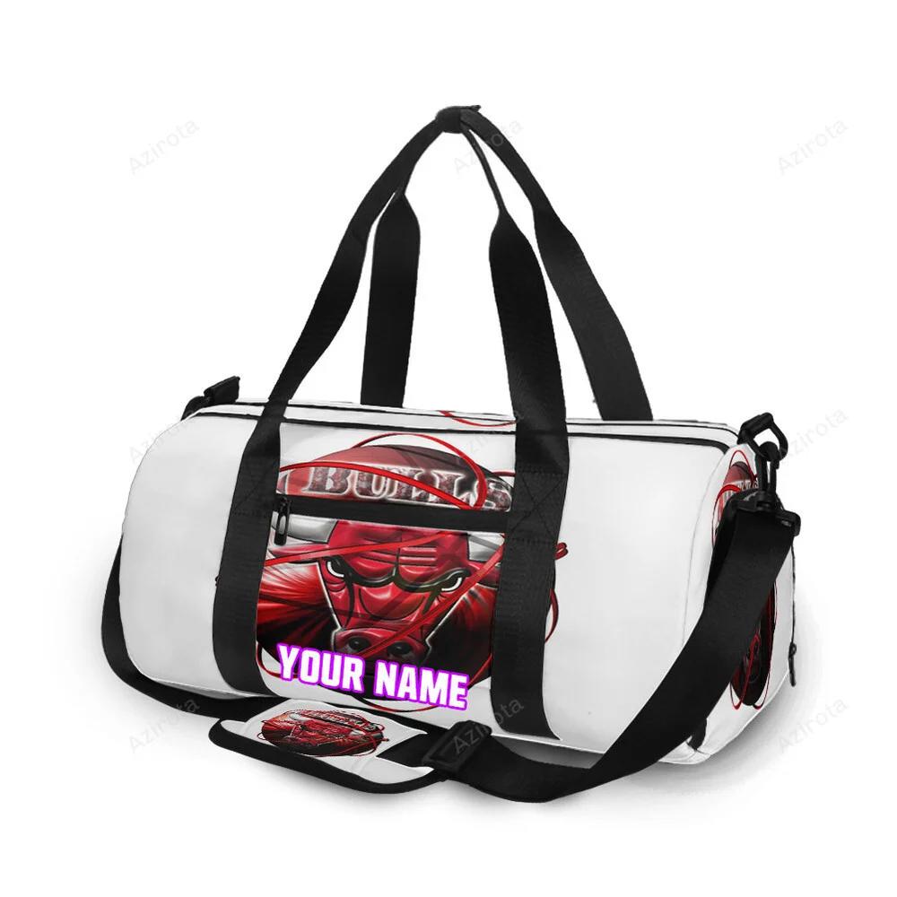 Chicago bulls emblem v10 personalized name travel bag gym bag 434 Travel Bag