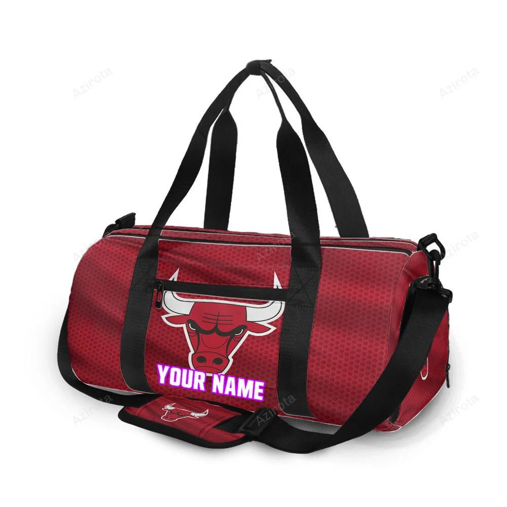 Chicago bulls emblem v3 personalized name travel bag gym bag 296 Travel Bag