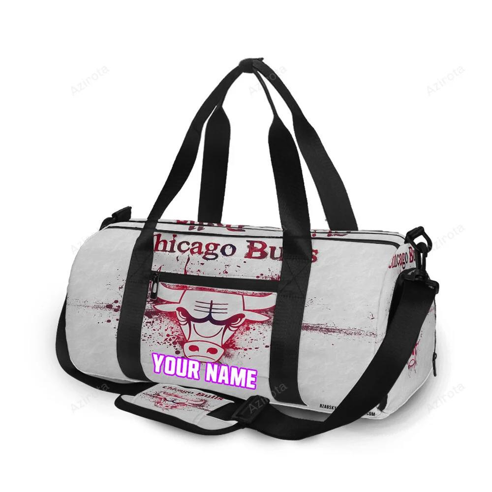 Chicago bulls emblem v33 personalized name travel bag gym bag 1523 Travel Bag