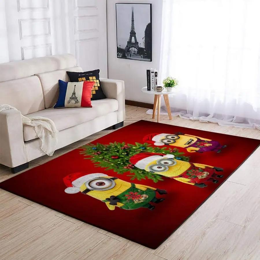 Christmas minions area rug living room rug home decor movie ofd 19100310 Rectangle Rug