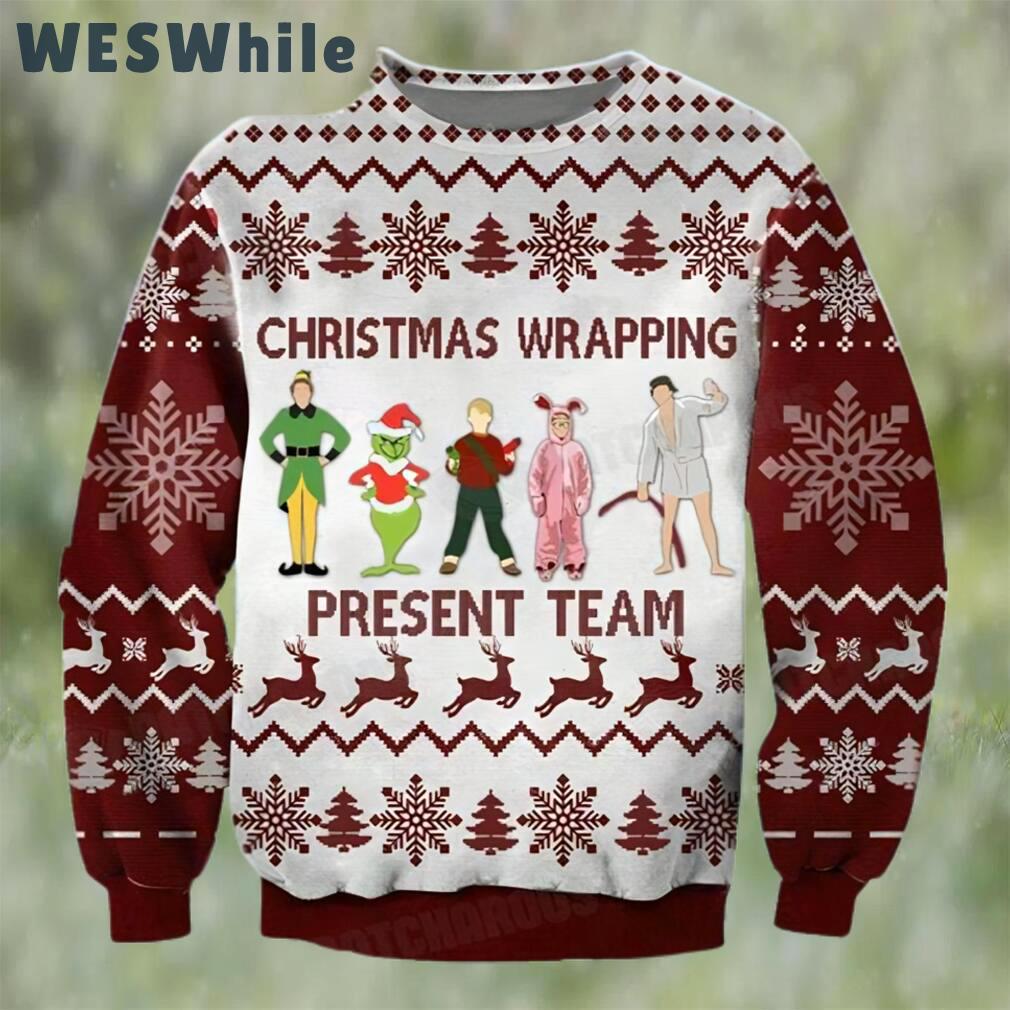 Christmas wrapping present team grinch ugly sweater Christmas Ugly Sweater