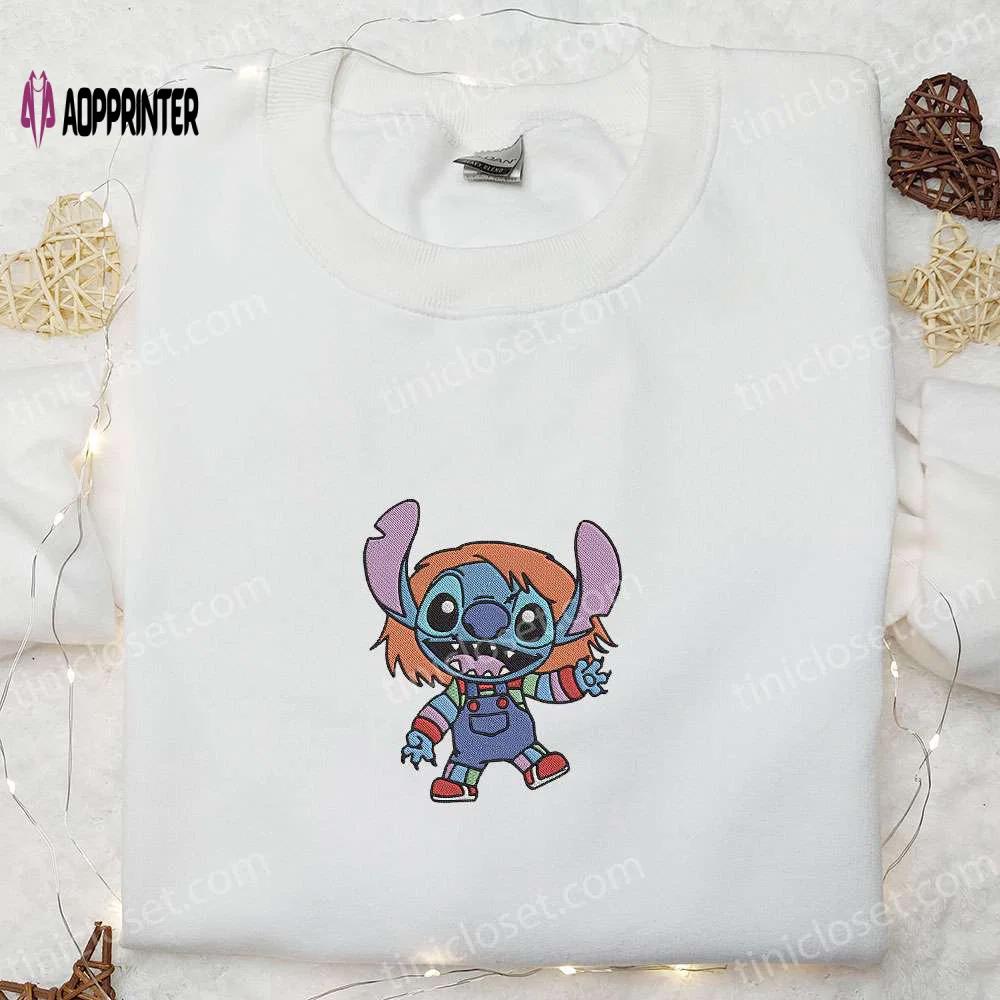 Chucky good guy x stitch embroidered shirt – disney halloween: best gifts for family Embroidered Shirt