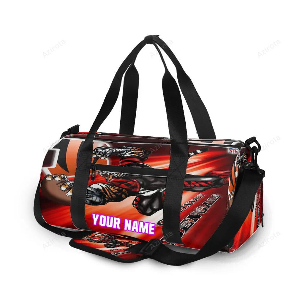 Cincinnati bengals emblem tiger flying personalized name travel bag gym bag 2160 Travel Bag