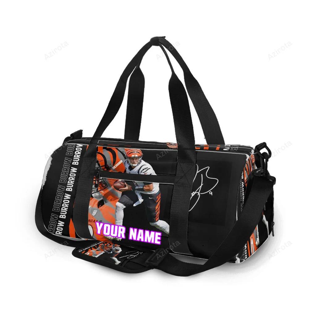Cincinnati bengals joe burrow 9 v2 personalized name travel bag gym bag 1527 Travel Bag