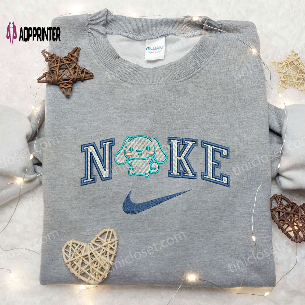 Cinnamoroll x nike & hello kitty embroidered shirts – custom nike shirt Embroidered Shirt