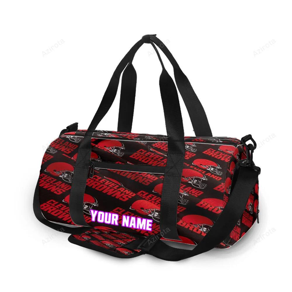 Cleveland browns logo v4 1 personalized name travel bag gym bag 837 Travel Bag