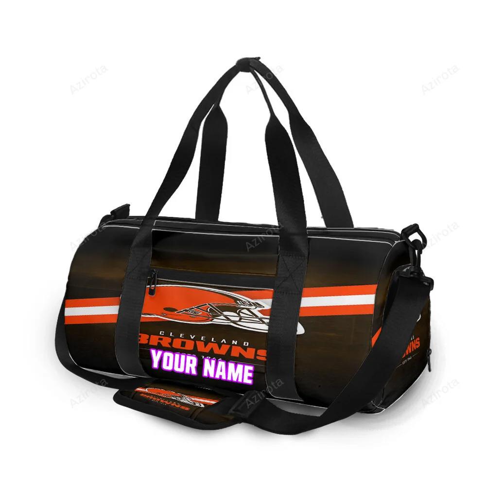 Cleveland browns logo1 personalized name travel bag gym bag 490 Travel Bag