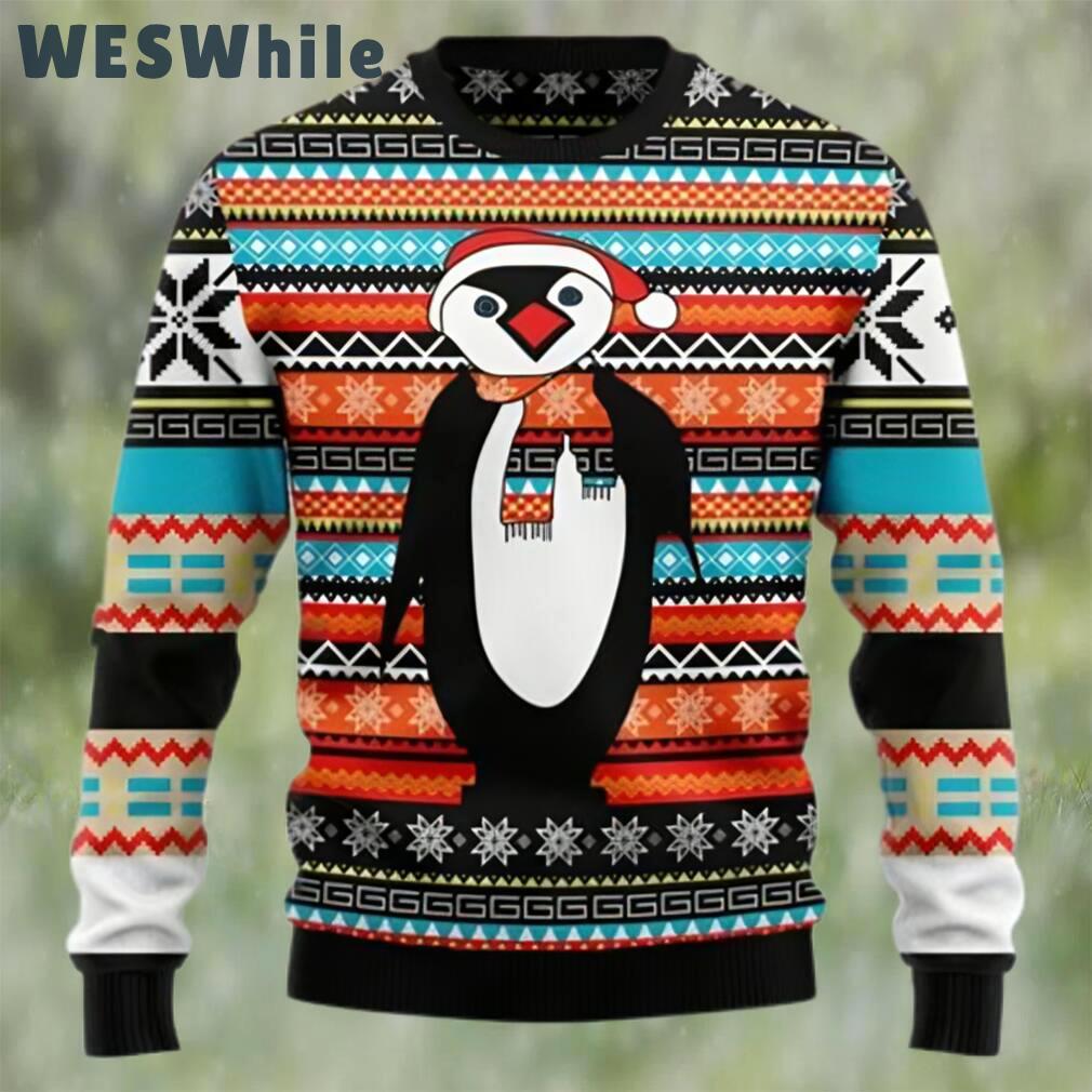 Colorful pattern penguin lover ugly christmas sweater Christmas Ugly Sweater
