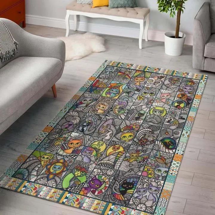 Colorful ukulele dhc080805m rug living room rug home decor Rectangle Rug