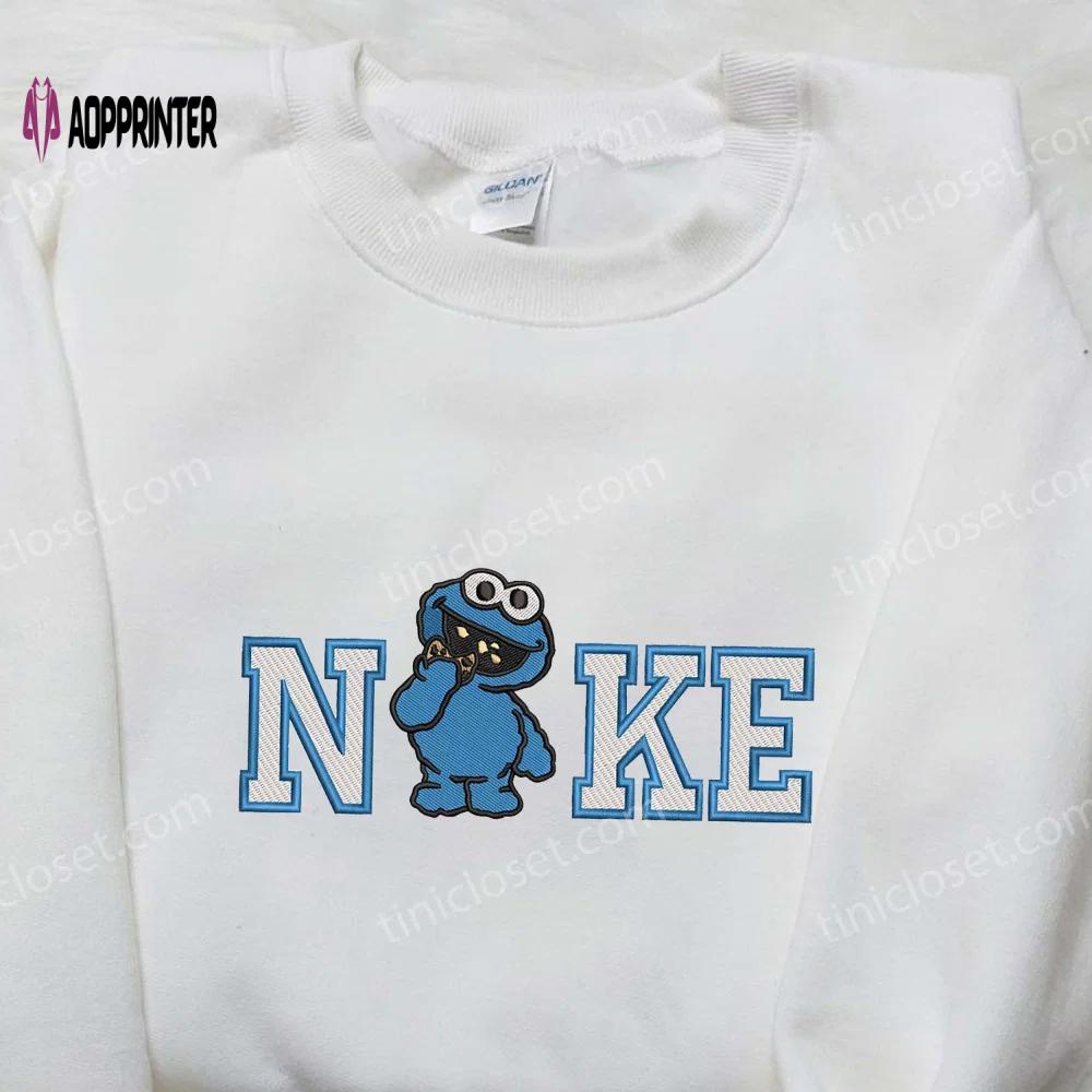 Cookie monster x nike embroidered shirt: sesame street custom design Embroidered Shirt