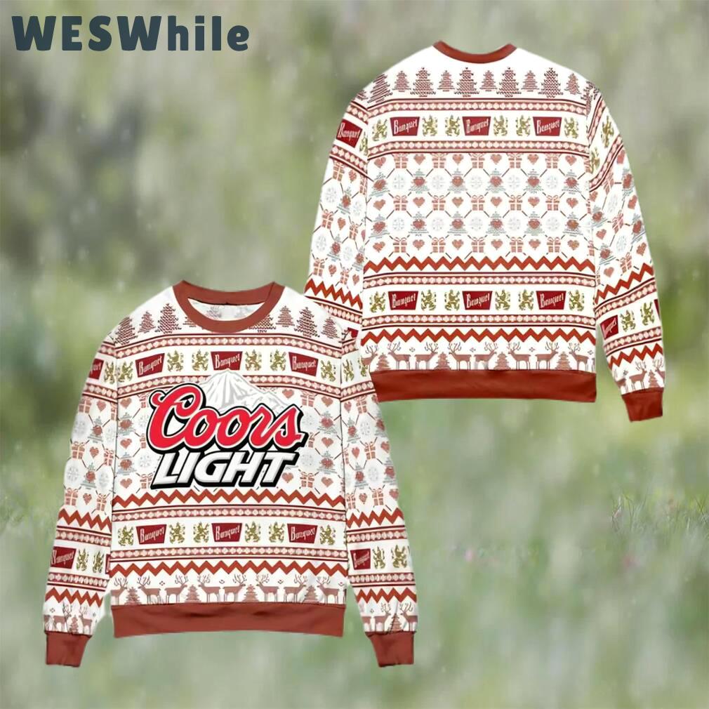 Coors light beer ugly christmas sweater, faux wool sweater, gifts for beer lovers, international beer day, best christmas gifts for 2022 ? prinvity Christmas Ugly Sweater