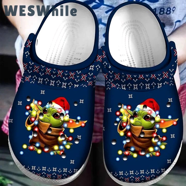 Crocs outfit - baby yoda christmas lights ugly pattern christmas crocs crocband clog shoes for men women - 157 Crocs Outfit