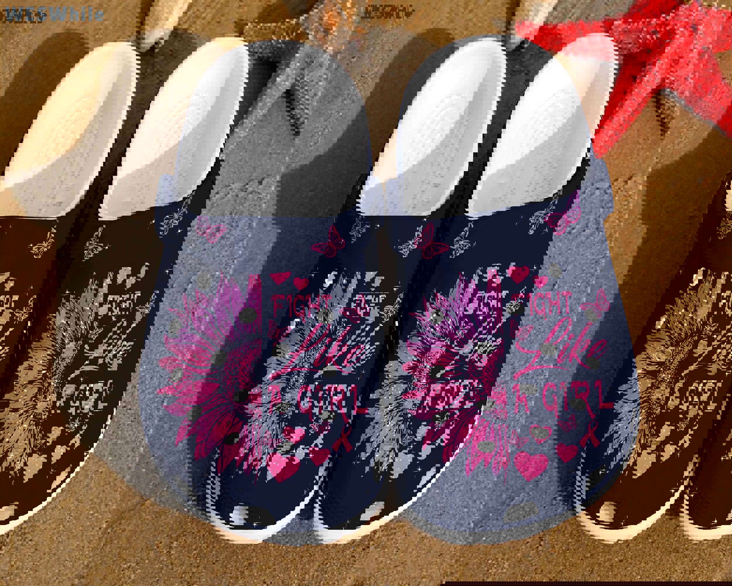 Crocs outfit - breast cancer awareness fight like a girl sunflower crocs crocband clog shoes - 292 Crocs Outfit