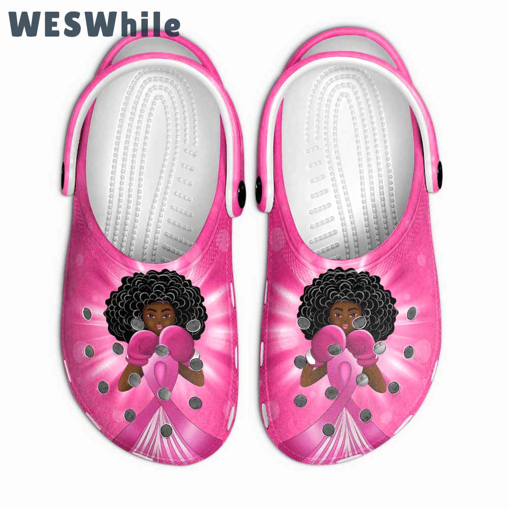 Crocs outfit - breast cancer crocs file like a girl black woman crocs clogs crocband shoes - 309 Crocs Outfit