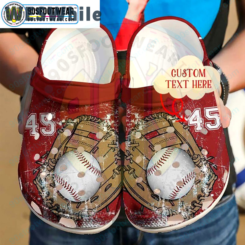 Crocs outfit - customize jersey numbers and name vintage red personalized baseball crocs - 503 Crocs Outfit