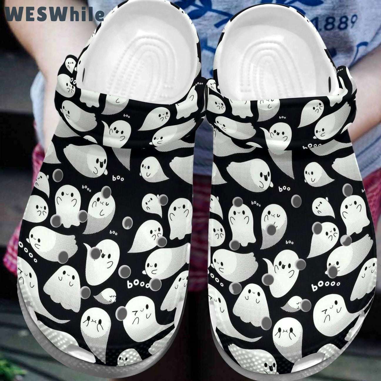 Crocs outfit - cute boo ghost halloween crocs clogs crocband shoes - 519 Crocs Outfit