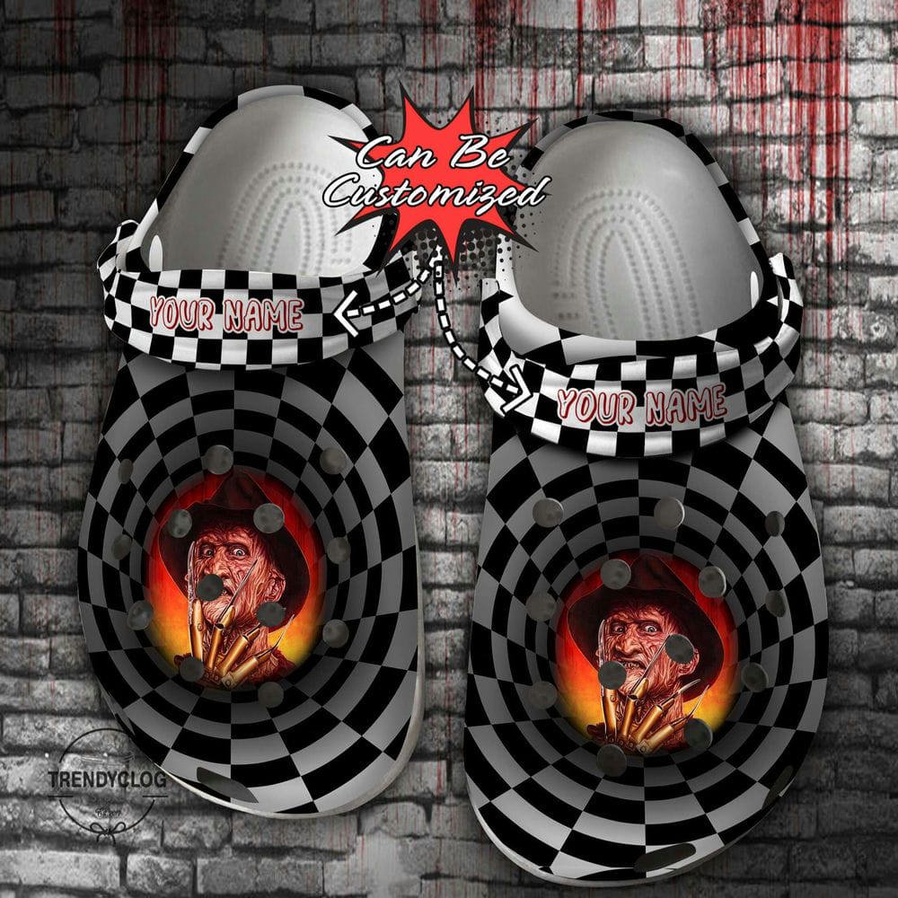 Crocs outfit - halloween crocs personalized halloween scary freddy krueger checkered tunnel clogs crocband shoes - 912 Crocs Outfit