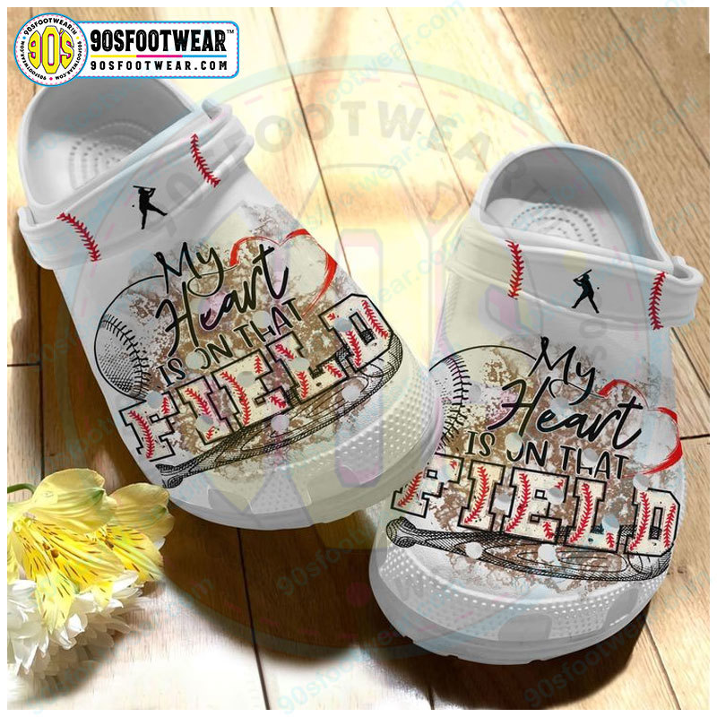 Crocs outfit - my heart is on that field funny baseball crocs - 1491 Crocs Outfit