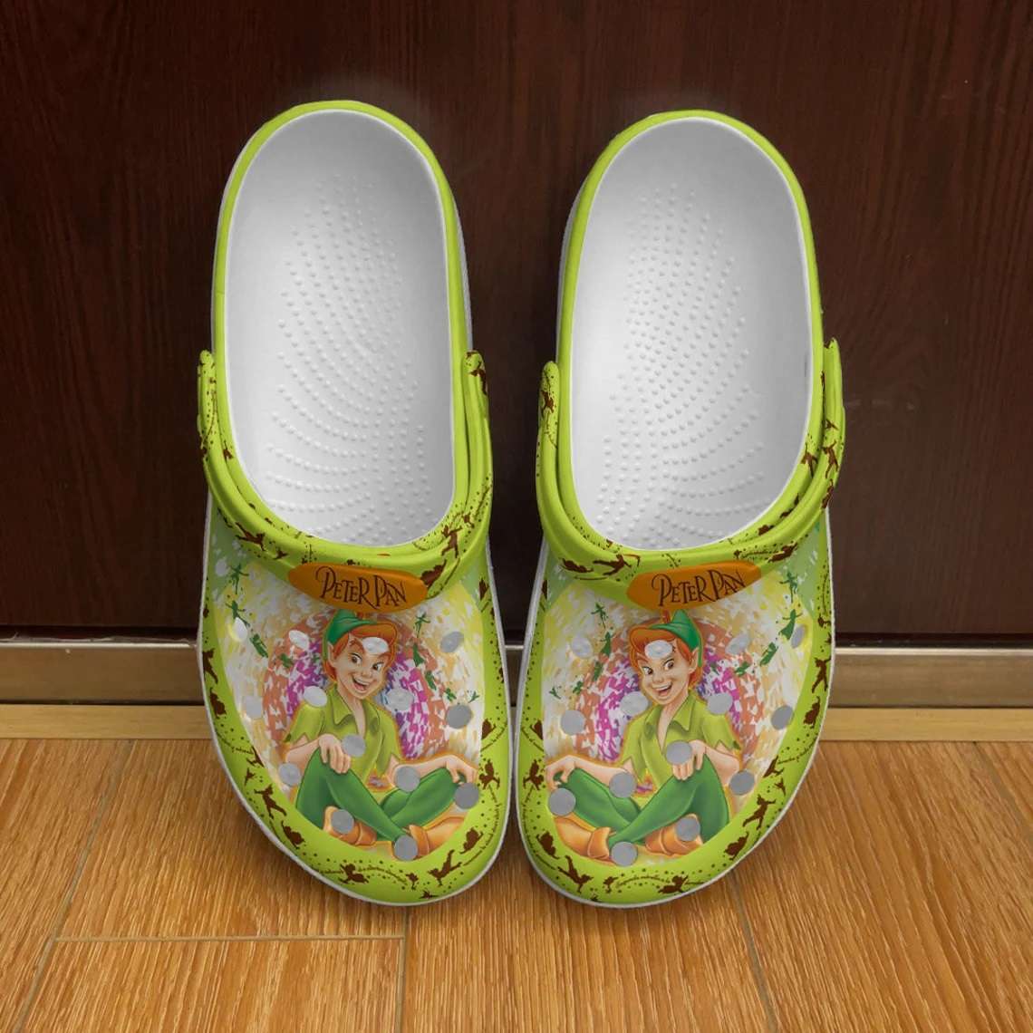 Crocs outfit - peter pan green patterns disney graphic cartoon unisex crocs clogs crocband shoes - 1858 Crocs Outfit