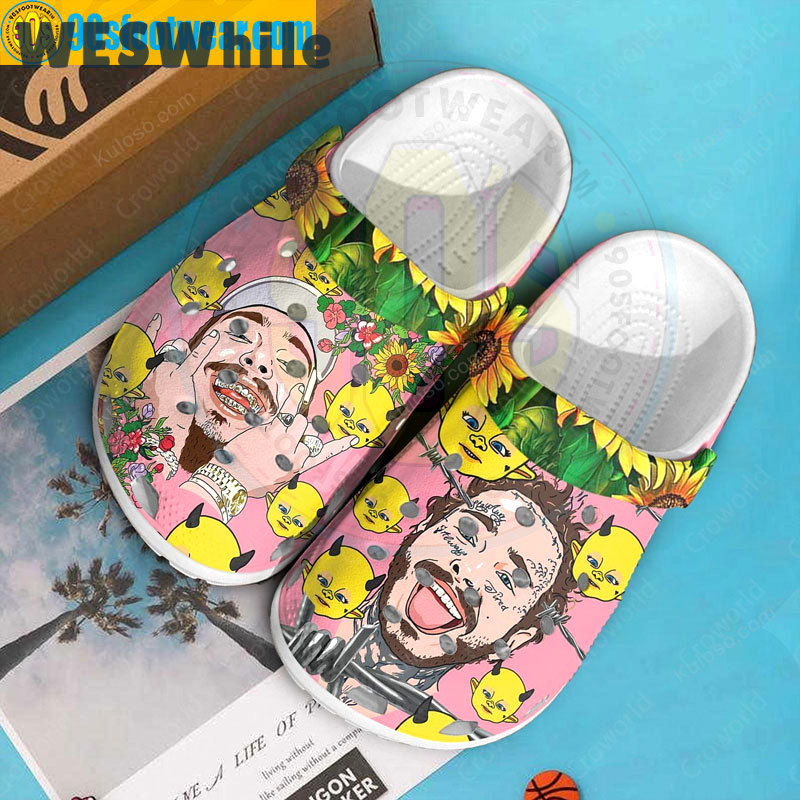 Crocs outfit - post malone crocs sunflower rap music classic clog shoes - 1938 Crocs Outfit